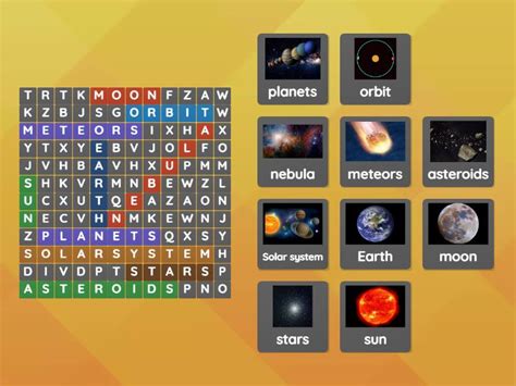 Formation Of The Solar System Wordsearch