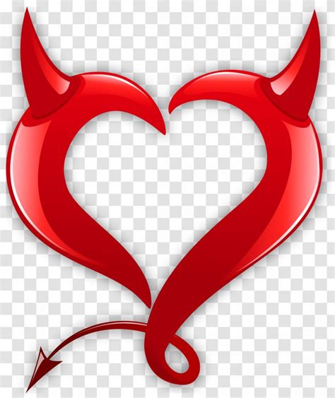 Devil Heart Sign Of The Horns Design Angel Demon Valentines Day