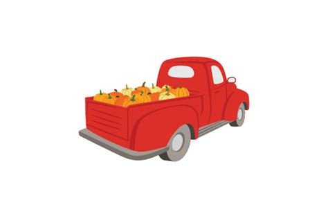 Pickup Truck Filled With Pumpkins Svg Cut File By Creative Fabrica