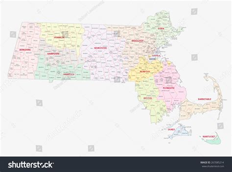 Massachusetts Map With Cities And Towns On It