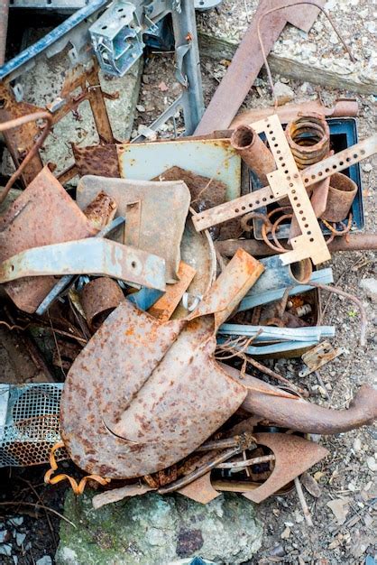 Premium Photo Collection Of Scrap Metal And Rusty Metal Recycling Sort