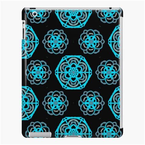 Coque et skin adhésive iPad avec l œuvre Motif fleurs turquoise de