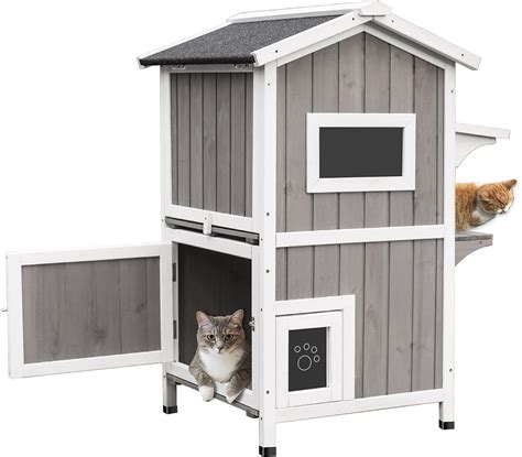 Amazon Aivituvin Cat House Outdoor Feral Cat Shelter Weatherproof