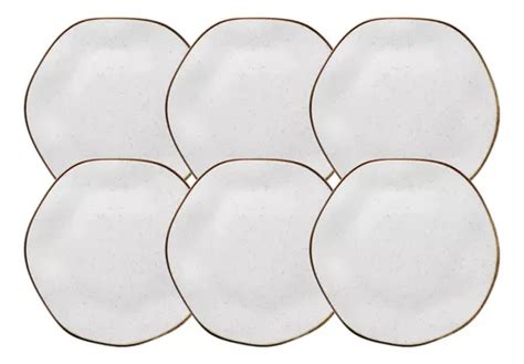 Kit 6 Pratos Porcelana Fundo Rustico Ryo Maresia 22 5cm Sopa MercadoLivre