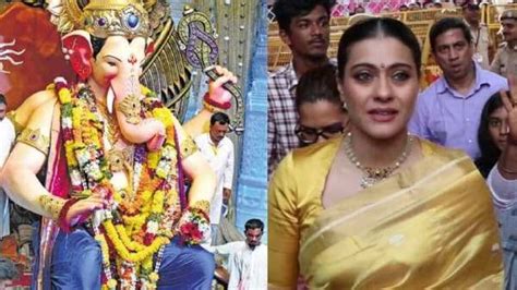 Lalbaugcha Raja अभिनेत्री काजोलने घेतले लालबागच्या राजाचे दर्शन Kajal Devgn At Lalbaugcha Raja