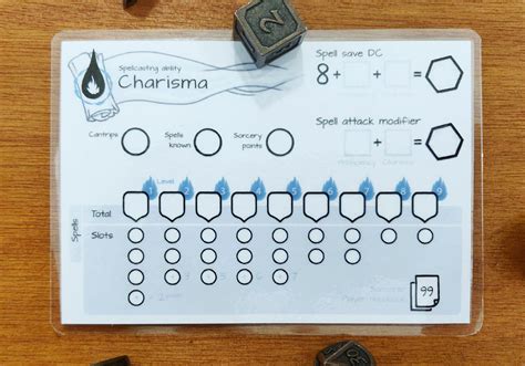 Sorcerer Spell Slot Tracker Dnd 5e PDF Etsy