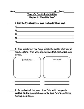 Tales Of A Fourth Grade Nothing Chapter Quizzes By Sheri Kinnett