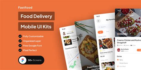 Fastfood Food Delivery Mobile App UI Kits Figma