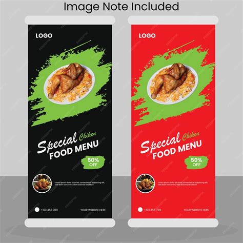 Premium Vector Food Roll Up Banner And Delicious Food Menu Design