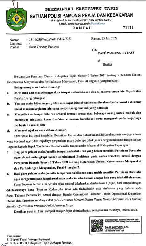 17 Cafe Dan Thm Terima Surat Teguran