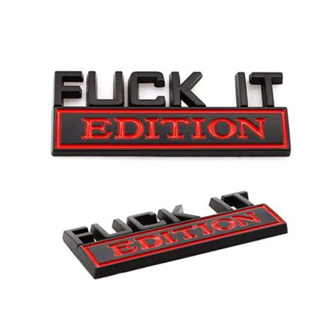 X D Noir Et Rouge Fuck It Edition Logo Embl Me Badge Autocollant