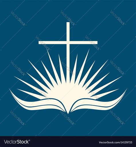 Cross and the bible Royalty Free Vector Image - VectorStock