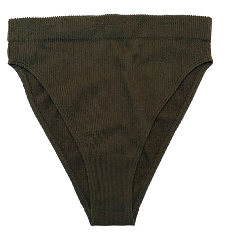 Nwt Aerie High Cut Bikini Pantie Underwear Xs S M L Xl Dark Olive Green