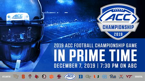 Acc Football Championship Game To Be Televised In Prime Time For 11th