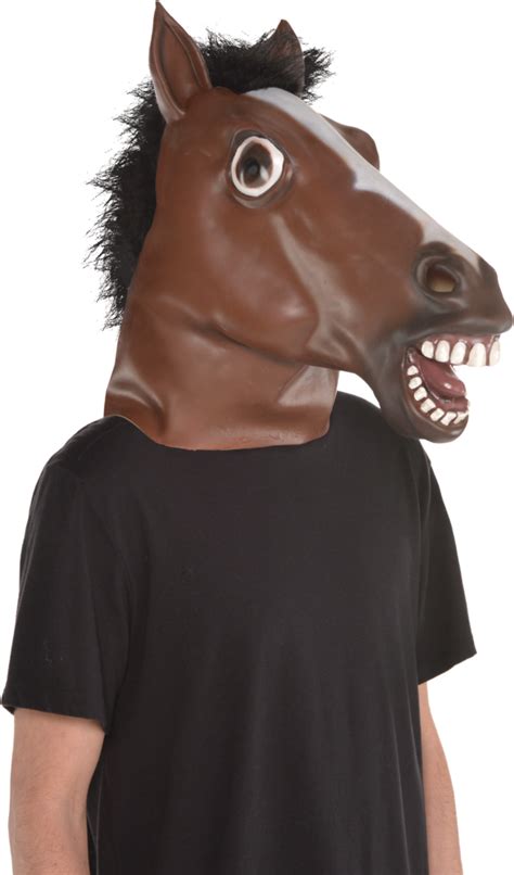 Horse Meme Mask with Hair, Brown, One Size, Wearable Costume Accessory ...