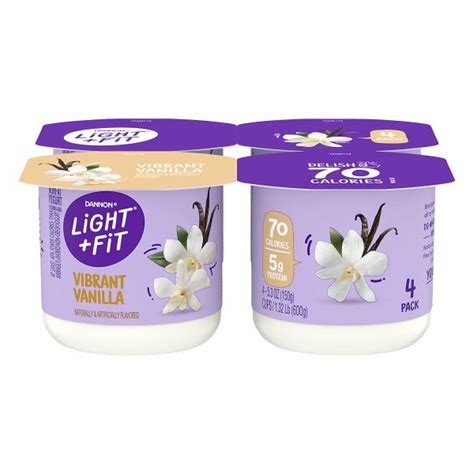 Review Dannon Light Fit Yogurt Nonfat Vibrant Vanilla Pack