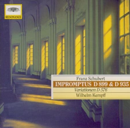 Deutsche Grammophon Resonance Kempff Schubert Impromptus Variations