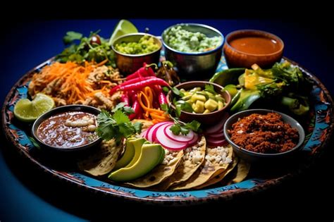 Premium AI Image | Colorful mexican platters mexican food photo