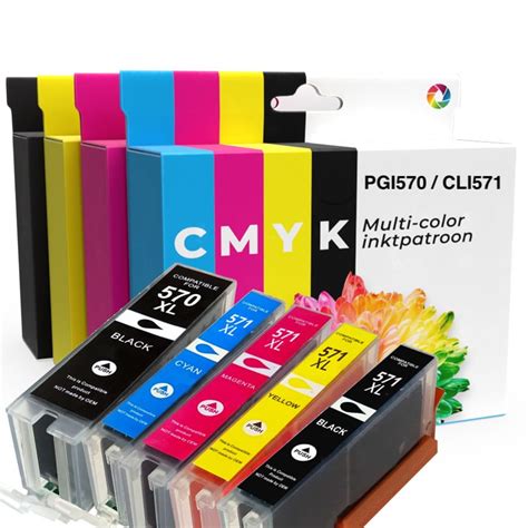 Inktcartridge Voor Canon Pixma TS5050 PGI570 CLI571 5 Pack Multicolor