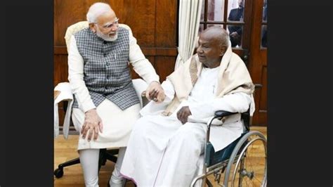 Hd Deve Gowda Meets Modi