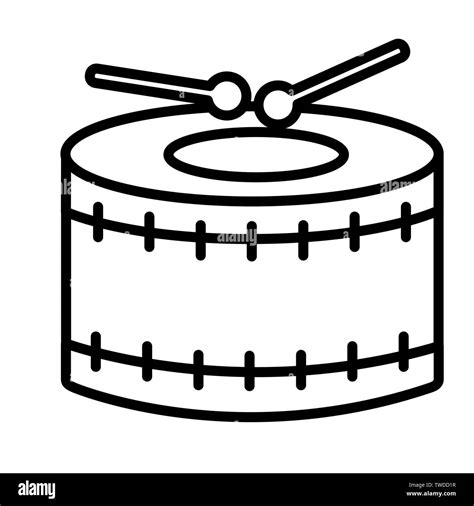 Drum And Sticks On White Background Vector Illustration Stock Vector