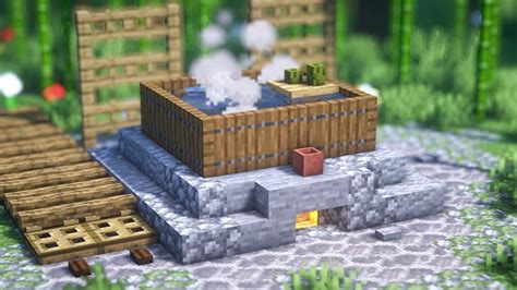 【マインクラフト】和なアイデア建築！！『露天風呂』作って見た。【建築紹介】 Shorts マインクラフト マインクラフトの建物 マインクラフトの家