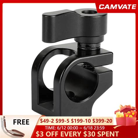 Camvate Mm Single Rod Clamp With Threaded Screw For Dslr Camera