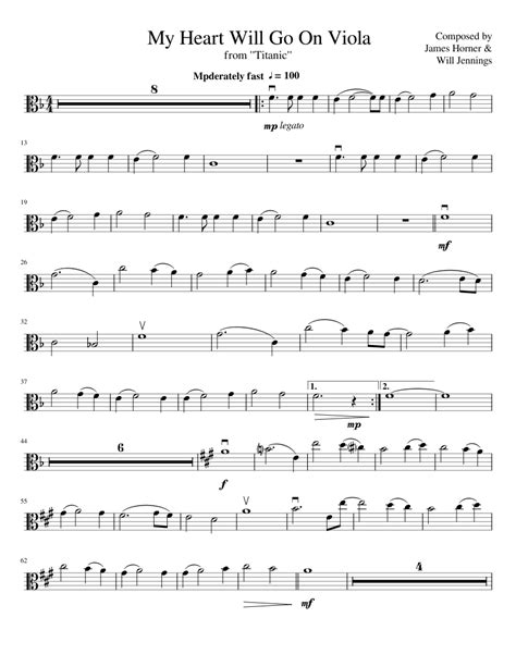 Violin Sheet Music For My Heart Will Go On