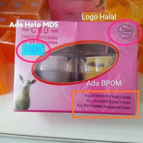 Jual Paket Whitening Cream Susu Domba Thailand Csd Hologram Mds