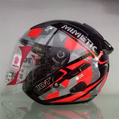 Jual HELM KYT GALAXY FLAT R SLIDE BLACK RED FLUO ORIGINAL Di Lapak