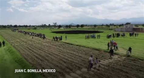 Gigantic sinkhole nearly swallows house in Mexico