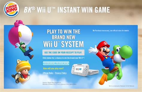 Burger King Toys And Bk Wii U Instant Win Game Pure Nintendo