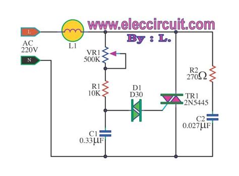 Dimmer Circuit Using SCR TRIAC ElecCircuit Circuito