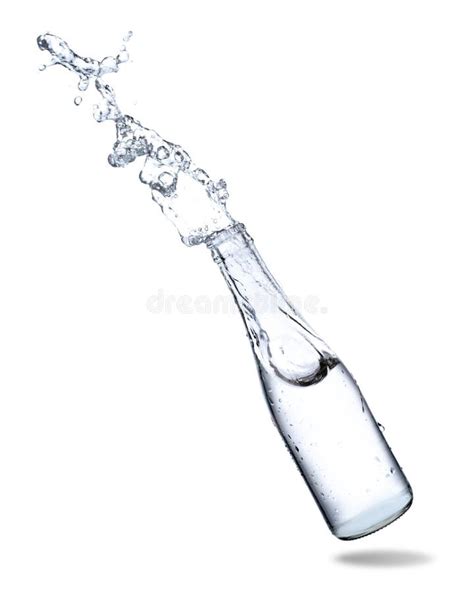 Fresh Water Splashing Out Of Bottle Stock Image Image Of Detail