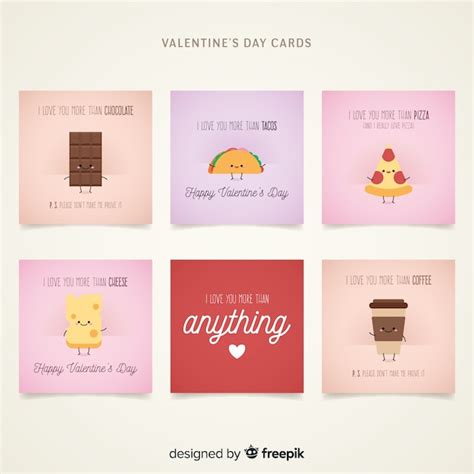 Free Vector | Valentine's day cards set