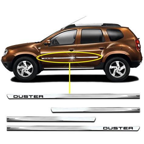 Kit Friso Lateral Personalizado Modelo Slim Cor Cromado Duster