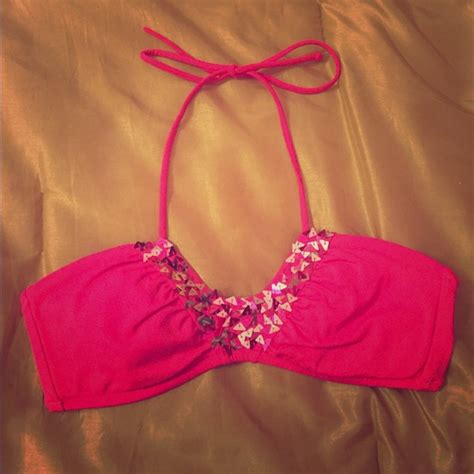 Victorias Secret Swim Victorias Secret Pink Sequin Bikini Top