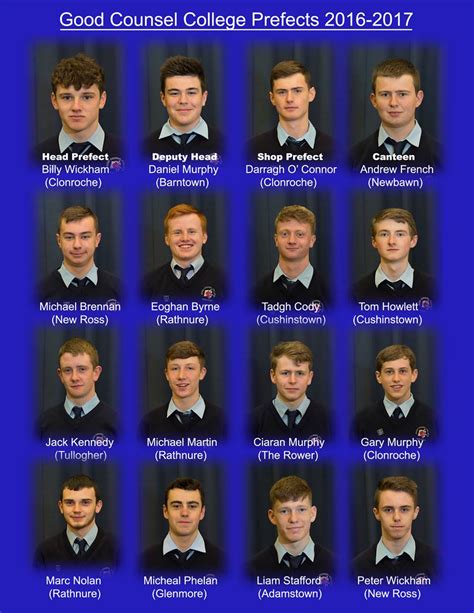 Prefects – Good Counsel College