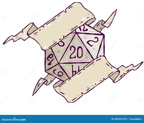 Dice D20 For Playing Dnd Dungeon And Dragons Board Game Vector