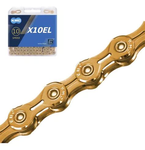 Cadena KMC Shimano Sram X10el Gold 116 L 10 V Extra Ligera