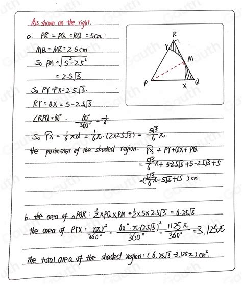 Solved The Diagram Shows An Equilateral Triangle Pqr With Side