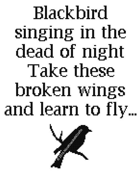 Blackbird Lyrics Cross Stitch Pattern - Etsy | Cross stitch, Stitch ...