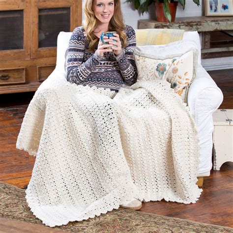 Free Easy Red Heart Snowbound Throw Crochet Pattern Yarnspirations