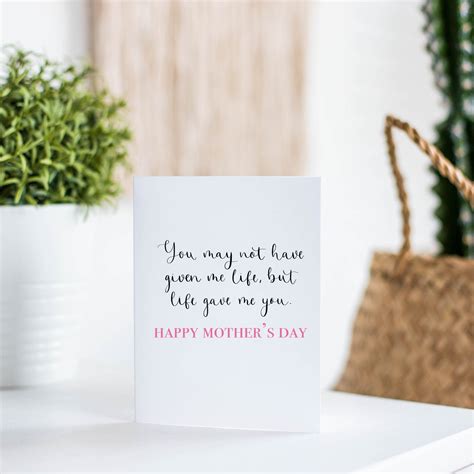 Step Mom Card For Mothers Day Mother In Law Mothers Day T Etsy