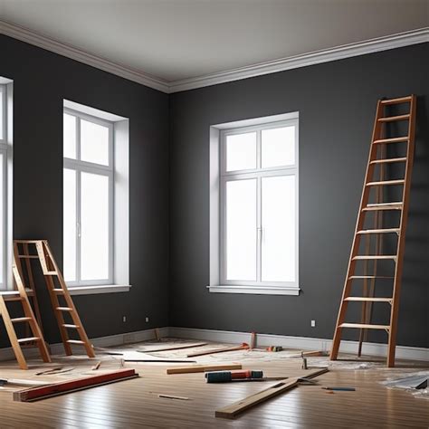 premium photo interior design  empty space  painting