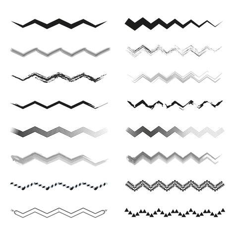 Premium Vector Set Of Various Zigzag Lines And Patterns In Black And