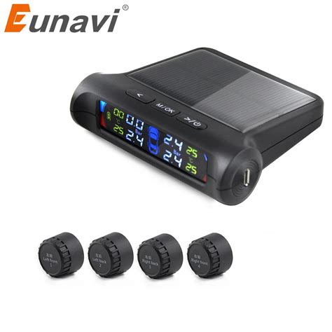 Eunavi Smart Car Tpms Tyre Pressure Monitoring System Solar Power