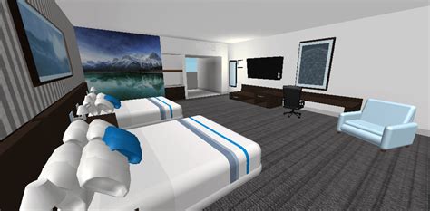 A hotel room I made a while ago : roblox