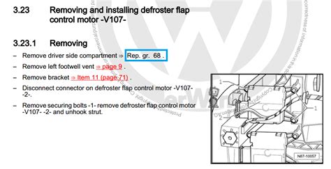 Defroster Flap Positioning Motor V107 Mk 5