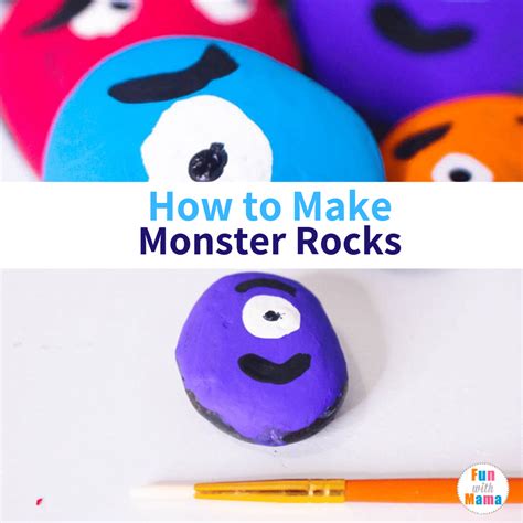 Monster Rock Painting Tutorial - Simple Rock Painting for Kids - Fun with Mama